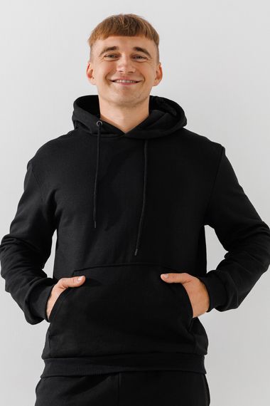 Худі однотонний чоловічий 2108 M Чорний shop (2000990748584)