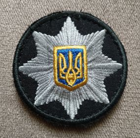 Кокарда полиция на липучке 3D (синяя)