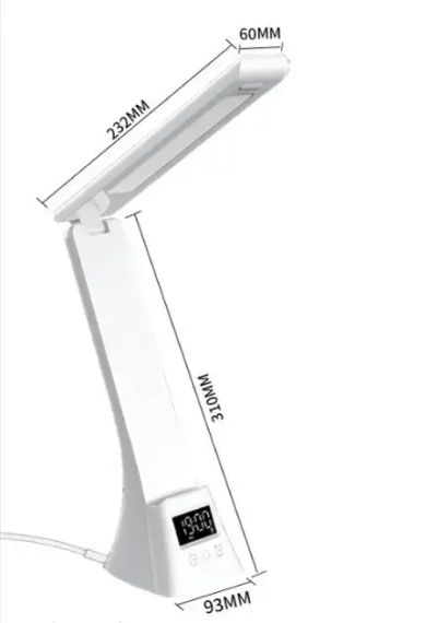 Настільна LED лампа з годинником та бездротовою зарядкою для телефону TYV-2088 | Зображення 1