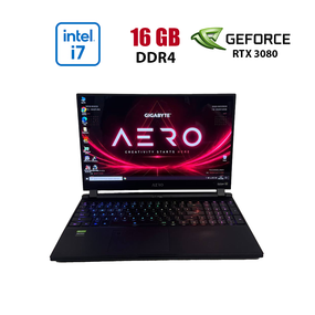Ігровий ультрабук Б-клас Gigabyte Aero 15 OLED YC / 15.6" (3840x2160) OLED / Intel Core i7-10850H (6 (12) ядер по 2.7 - 5.1 GHz) / 16 GB DDR4 / 512 GB SSD / nVidia GeForce RTX 3080, 8 GB GDDR6, 256-bit / WebCam б/в