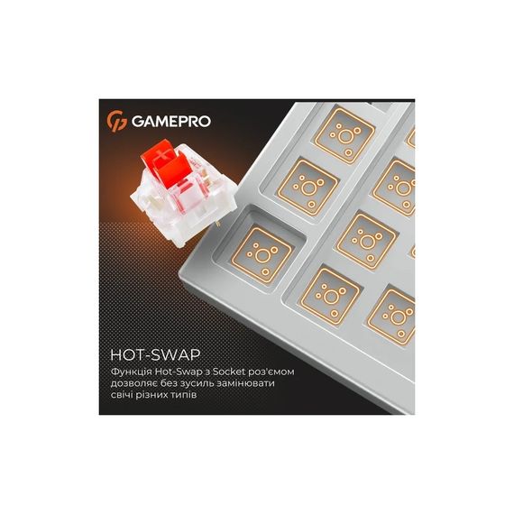 Клавіатура GamePro Genesis Infinity MK130BW Outemu Swithes USB White (MK130BW) | Зображення 8