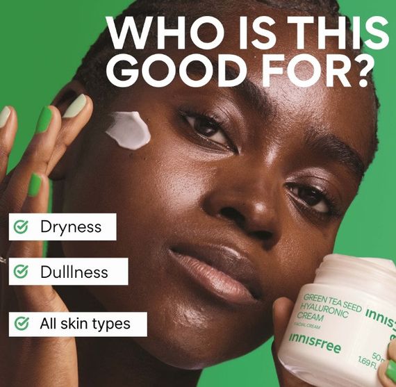 Крем для обличчя INNISFREE Green Tea Seed Hyaluronic Cream 10 мл | Зображення 2