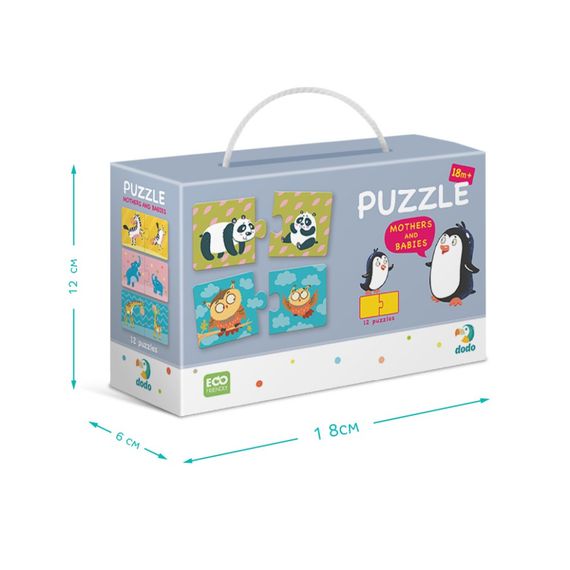 Детский пазл Мама и Малыш DoDo 300150, 12 пазлов по 2 элемента | Зображення 4