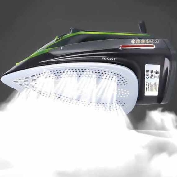 Утюг проводной с керамическим покрытием 2400 Вт SOKANY SK-11015 Черный с зеленым