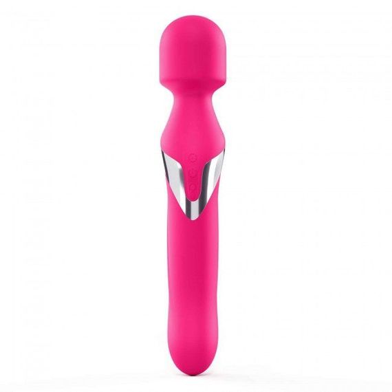 Вібромасажер 2в1 Dorcel Dual Orgasms Magenta класичний масажер і вібратор з перлинним масажем | Зображення 2