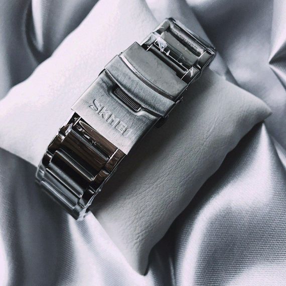 Мужские кварцевые наручные часы Skmei 9140 Silver | Зображення 10