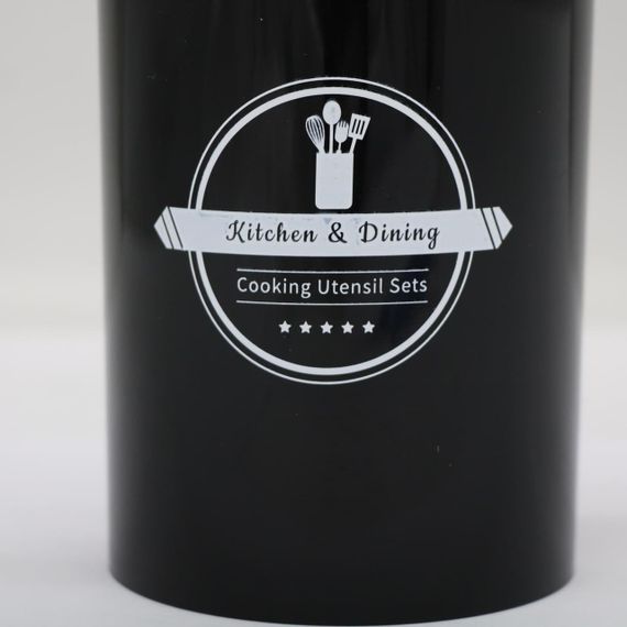 Набор кухонных принадлежностей из 12 предметов Kitchen Set, Черный / Силиконовый кухонный набор с подставкой | Зображення 6