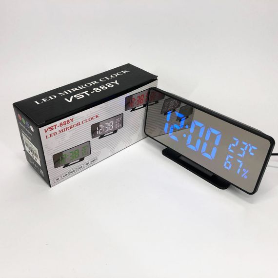 Led годинник з датчиком температури вологості VST-888Y-5, Електронний годинник з функцією підсвічування JV-45 | Зображення 7