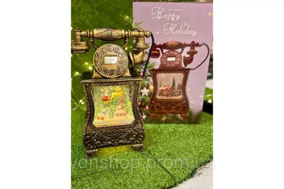 Новорічний ліхтар з Санта-Клауса у формі старовинного телефону 814 | Зображення 4