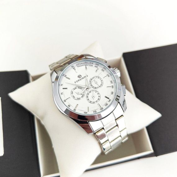 Механические мужские часы Forsining 6917 White/Silver | Зображення 3