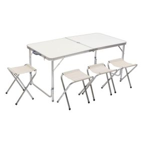 Стіл і 4 стільці для пікніка набір туристичних алюмінієвих складних алюмінієвих меблів для кемпінгу 8812-4