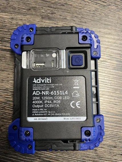РОБОЧИЙ ОСВІТЛЮВАЧ, ЛАМПА ROBOTIX SLIM ADVITI 20W POWER BANK | Зображення 6