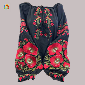 Рубашка Украинская вышиванка  324610 цвет чёрный размер XL/XXL