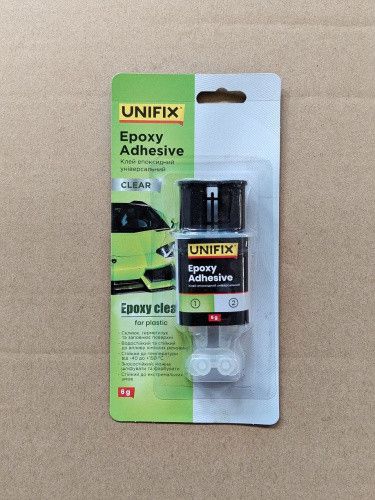 Клей эпоксидный двухкомпонентный для пластика шприц (прозрачный) 6г UNIFIX