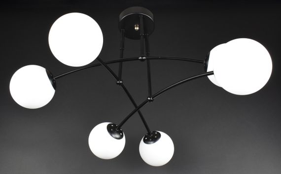 Люстра стельова на 6 лампочок 27446 Чорний 50х85х85 см. | Зображення 3