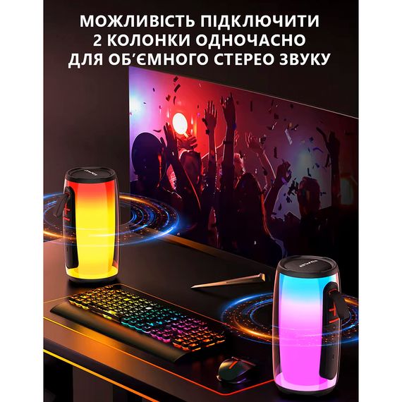 Портативна Bluetooth колонка Awei Y528 з градієнтною підсвіткою | Зображення 5