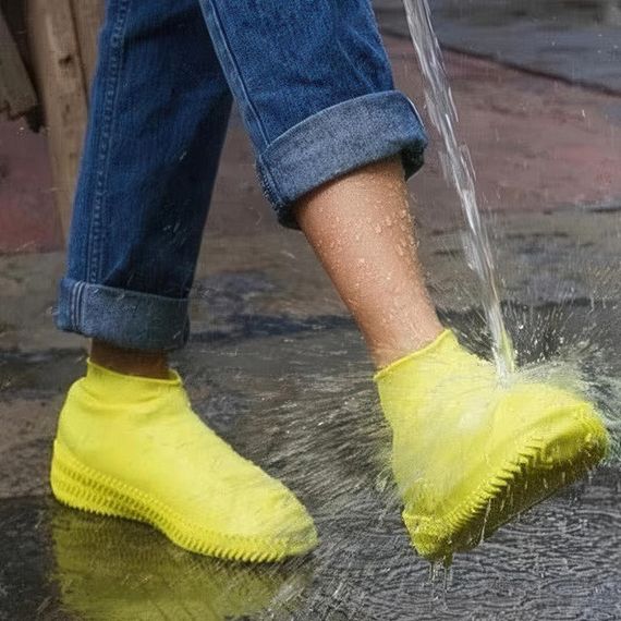 Багаторазові бахіли-чохли L (41-45 розмір) для взуття силіконові від води та бруду. Колір: жовтий FN-87 | Зображення 9