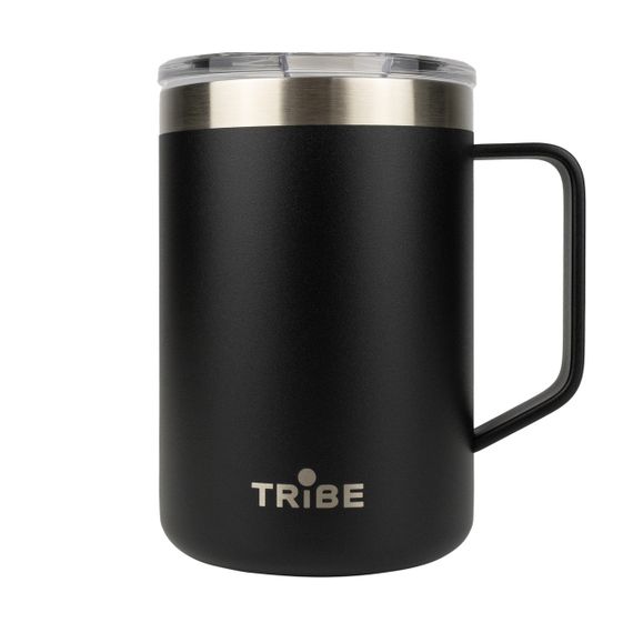 Термочашка Tribe Classic Mug 500 мл, Дорожня кружка трайб для чаю та кави, термокружка для походу, Чорний