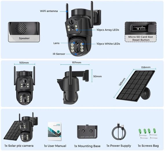 Камера відеоспостереження VQ006 4G Solar з повністю автономним живленням від сонячної панелі (47600-VQ006_1712) | Зображення 9