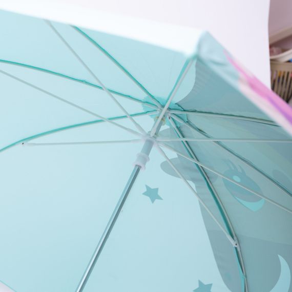 Класична дитяча парасолька-тростина механічна з поліестеру міцна надійна 8 спиць діаметр 89 см М'ятний HP-23-12M | Зображення 6