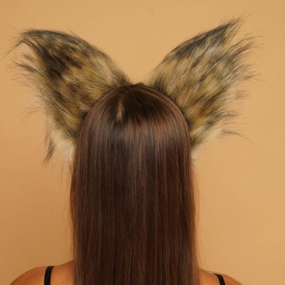 Хутряні вушка кішки триколірні: Коричневий, чорний, білий OKOVA Sex Aura | Зображення 5