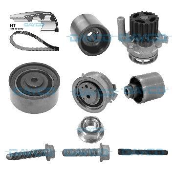 Ремень ГРМ компл. + помпа VW Golf/Jetta/Passat/Tiguan 2.0 TDI 05-, Dayco, KTBWP5630,