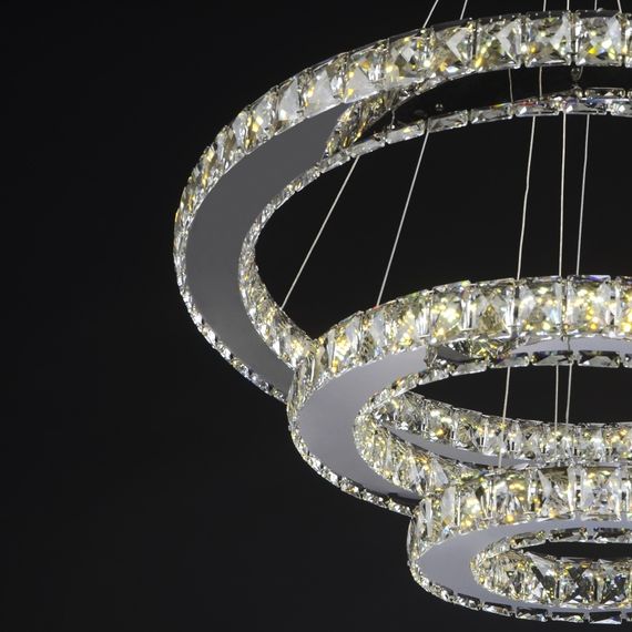 Люстра подвесная хрустальная LED 68W WW+NW+CW CH (BR-967S/3) | Зображення 3