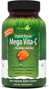 Витамин С Irwin Naturals Urgent Rescue Mega Vita-C + Rosehips and Zinc 60 Liquid Soft-Gels