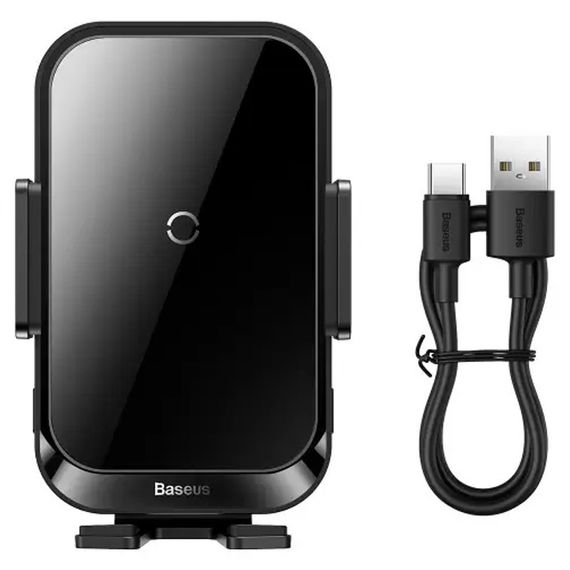 Автотримач з БЗП Baseus Halo Electric Wireless Charging Car Mount 15W (SUDD000001) Black | Зображення 4