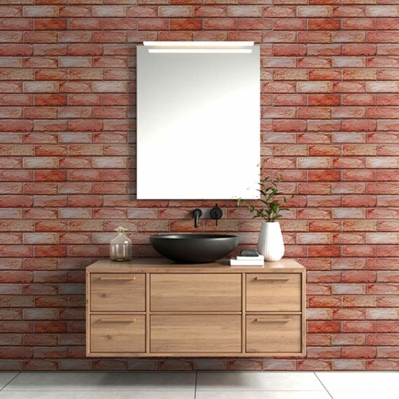 Декоративна ПВХ панель 960х480х4мм Коричнево-рожева цегла SW-00001426 | Зображення 6