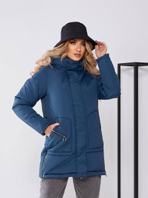 Жіноча зимова куртка з капюшоном, арт. 509, аква