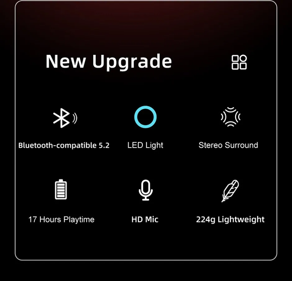 Навушники SV ONIKUMA Bluetooth бездротові для ПК, смартфона з підсвічуванням Чорний (sv3051) | Зображення 9