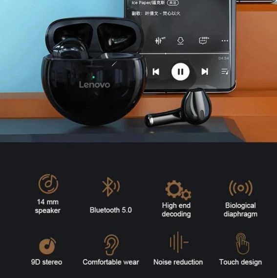 Бездротові навушники Lenovo Original HT38 Bluetooth 5.0 TWS Earphone | Зображення 8