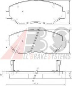 Колодка гальм. диск. HONDA CR-V передн. (вир-во ABS) A.B.S. 37424 на HONDA CR-V Mk II (RD_)