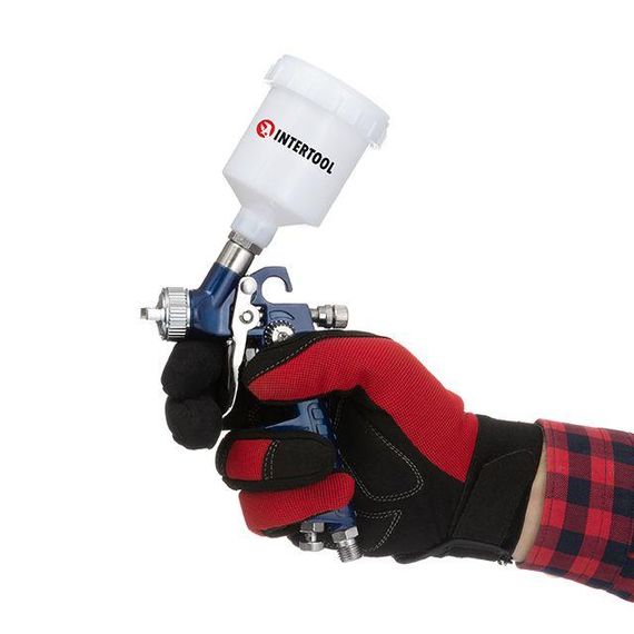 Фарбопульт пневматичний HVLP MINI, верхній пластиковий бачок INTERTOOL PT-01011 | Зображення 5