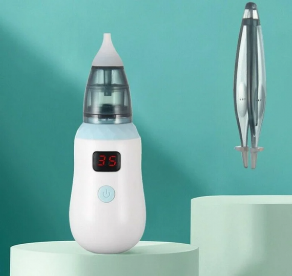 Аспіратор дитячий акумуляторний 2-в-1 XPRO BABY NOSE з LED-дисплеєм білий (MER-14821_318) | Зображення 5