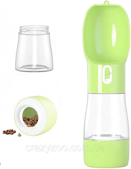 Дорожная поилка-кормушка для собак Pet Water Cup 2 в 1 оливковая Ø 7.4x26 см 350 мл 6784 | Зображення 7
