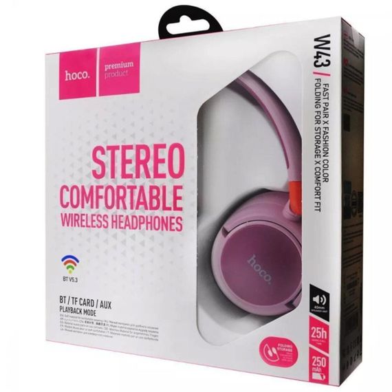 Бездротові навушники HOCO W43 Adventure BT headphones Purple | Зображення 3