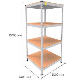 Металевий стелаж MRL-1500 ( 600x600) білий