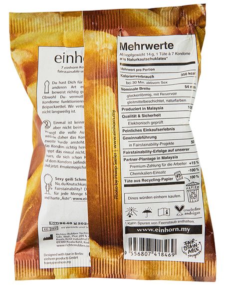 Упаковка 7шт веганських презервативів Einhorn Food Porn | Зображення 1