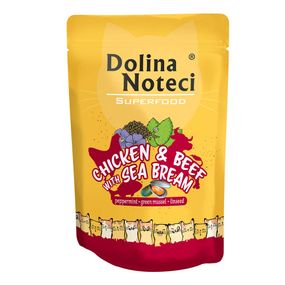Вологий корм для котів з куркою, яловичиною та дорадо Dolina Noteci Superfood Cat Chicken & Beef with Sea Bream, 85 гр
