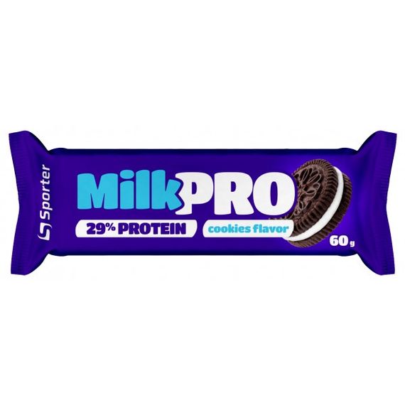 Батончик протеїновий Sporter Protein Bar Milk Pro Cookies Flavor 60 г