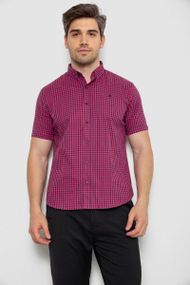 Рубашка мужская в клеточку  -уценка, цвет розовый, 214R826-U-4