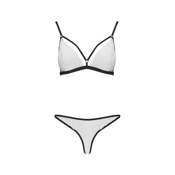 Комплект білизни Passion ORIHIME SET XXL/XXXL, white, стрепи, ліф і трусики | Зображення 2