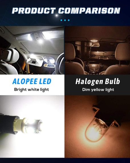 Білі світлодіодні лампи Alopee W5W, 501, T10, 194, 12 В, 5SMD, 5050 чипи, 7000 K (паковання 15 шт.) | Зображення 1