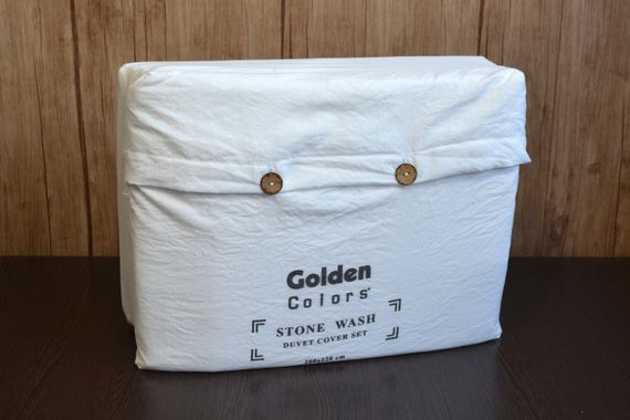 Постільна білизна Golden Colors Stonewashed 200 х 220 см White (перероблена бавовна) | Зображення 1