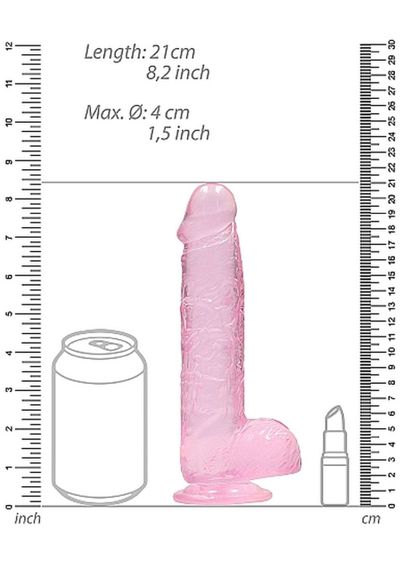 Фалоімітатор Realistic Dildo with Balls Pink 8/20 см Sex Aura | Зображення 2