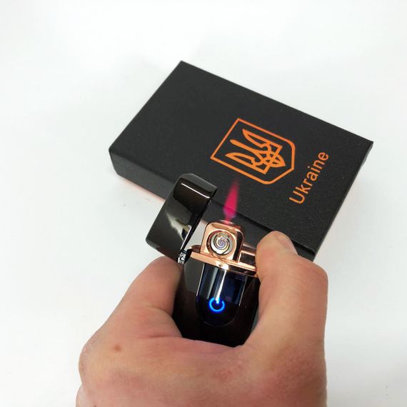 Электрическая и газовая зажигалка Украина с USB-зарядкой HL-435. PT-761 Цвет: черный | Зображення 8