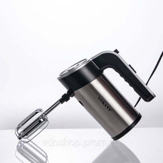 Стаціонарний міксер Sokany з чашею 4 л, 1000 Вт, 5 швидкостей, 2 насадки, віночки та гаки SK-6662 | Зображення 5