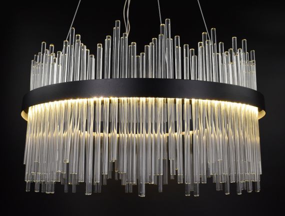 Люстра світлодіодна підвісна LED світильник для квартири на стелю лед 26922 Чорний 60-180х80х80 см. | Зображення 4